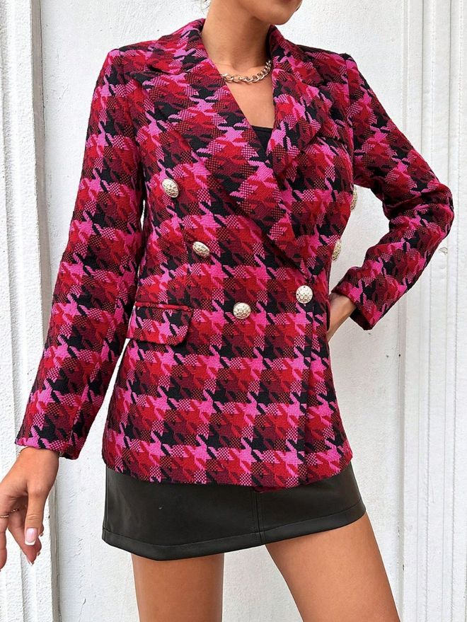 MyBee Μπουφάν Houndstooth Χονδρικό εμπόριο ενδυμάτων Casual