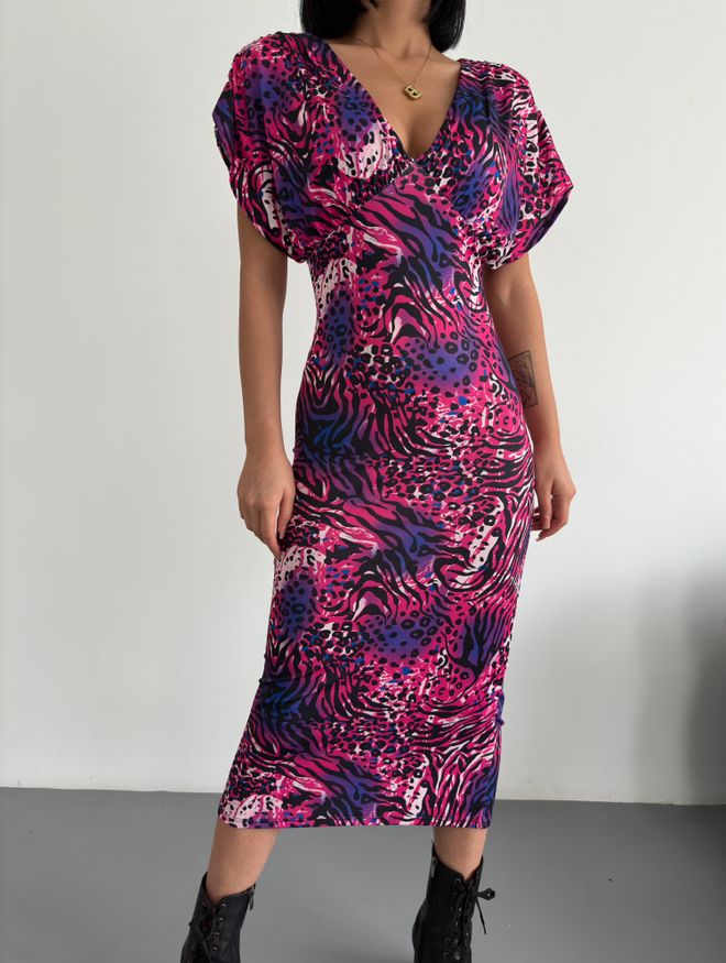 MyBee فستان ساندي فوشيا ملابس بالجملة ربيع