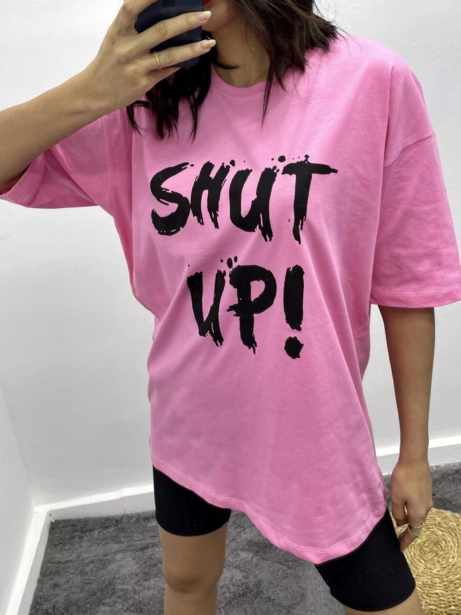 MyBee T Shirt Shut Up Pink Wholesale Clothing Cotton