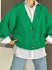 A wholesale clothing model wears myd10112-thick-knitwear-cardigan, Turkish wholesale  of 