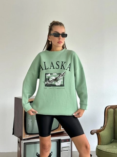 A wholesale clothing model wears myd10015-alaska-sweat, Turkish wholesale Sweatshirt of MyDükkan