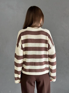 A wholesale clothing model wears myd10025-mercerized-knitwear, Turkish wholesale Sweater of MyDükkan