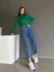 Ein Bekleidungsmodell aus dem Großhandel trägt myd10074-carrot-mom-jeans, türkischer Großhandel  von 