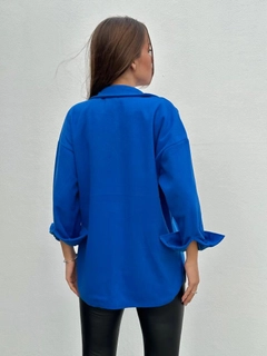 A wholesale clothing model wears myd10100-pocket-stamped-shirt, Turkish wholesale Shirt of MyDükkan