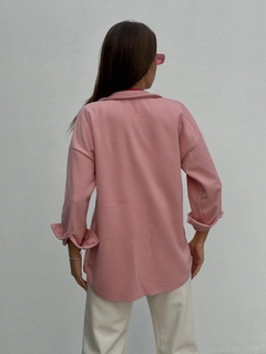 A wholesale clothing model wears myd10101-pocket-stamped-shirt, Turkish wholesale Shirt of MyDükkan