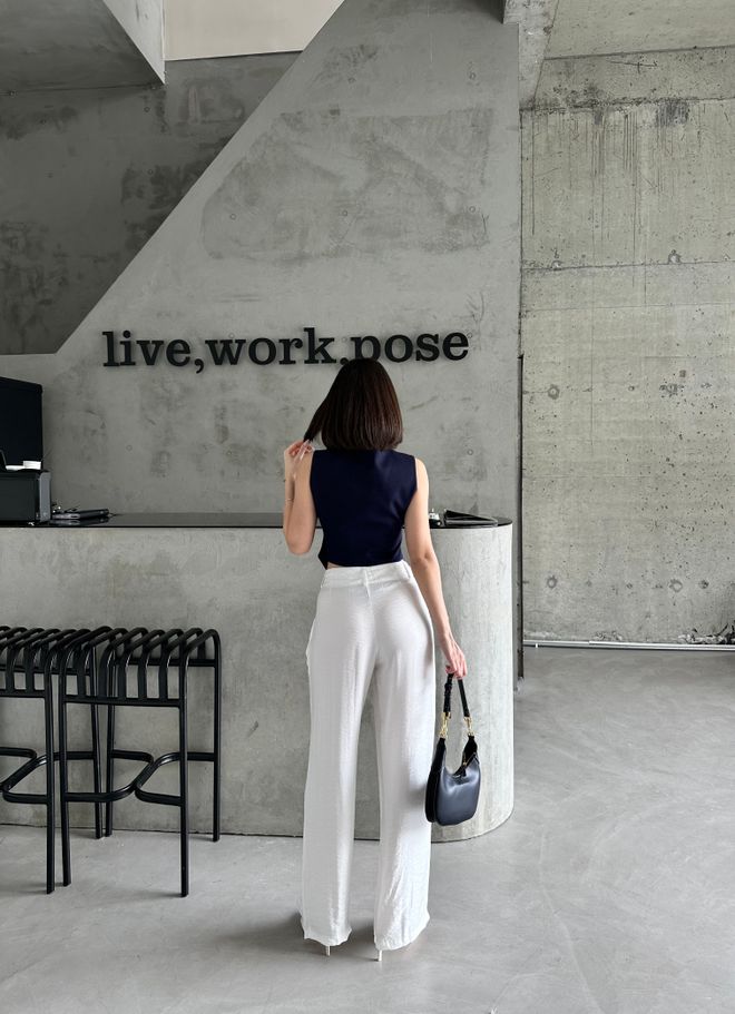 My Fashion Lurex Woven Trousers Wholesale Clothing Linen