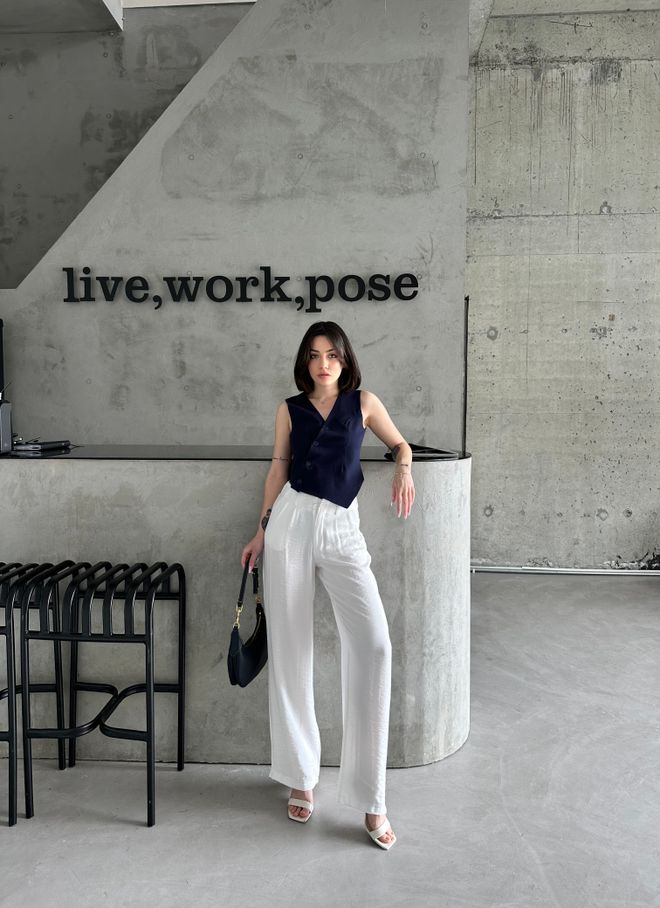 My Fashion Lurex Woven Trousers Wholesale Clothing Spring