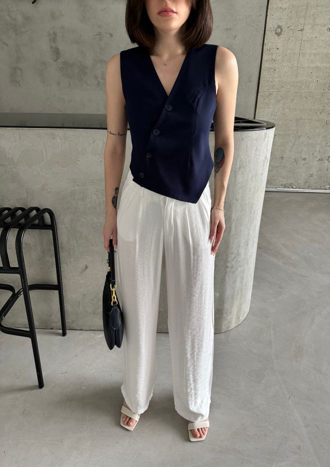 My Fashion Lurex Woven Trousers Wholesale Clothing Casual