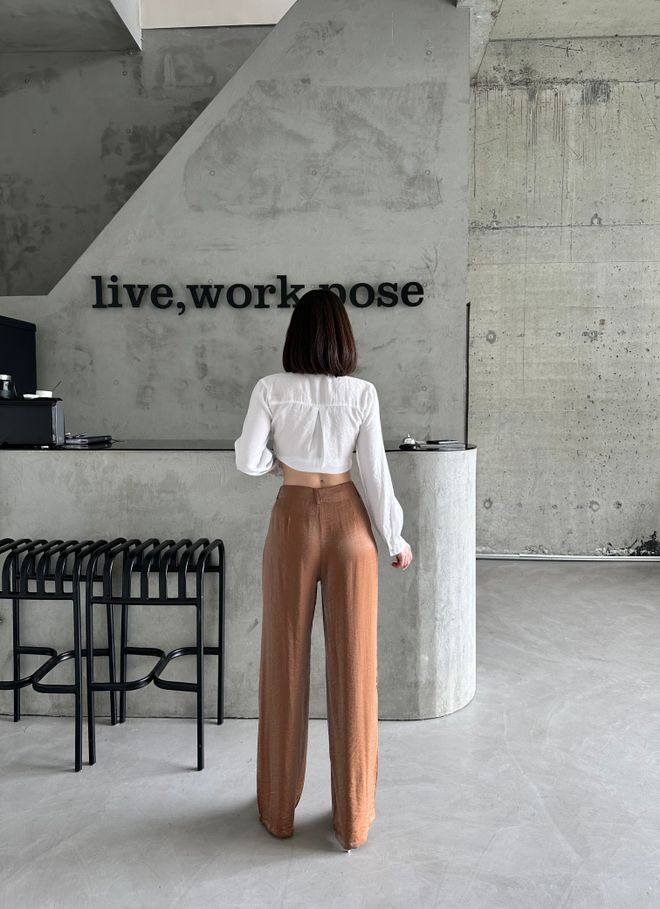 My Fashion Lurex Woven Trousers Wholesale Clothing Linen