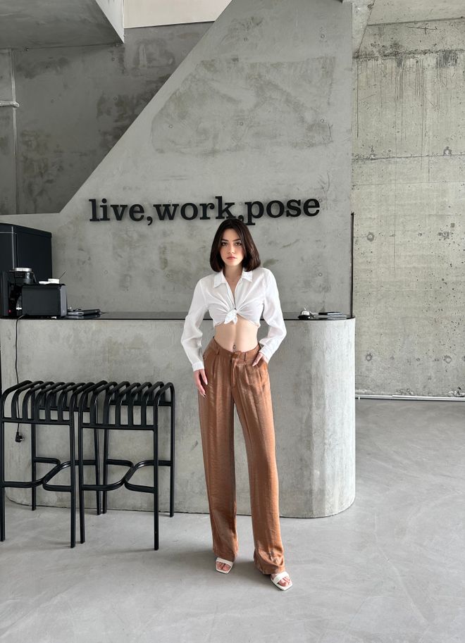 My Fashion Lurex Woven Trousers Wholesale Clothing Spring