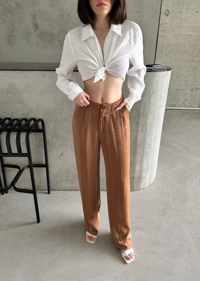 My Fashion Lurex Woven Trousers Wholesale Clothing Casual