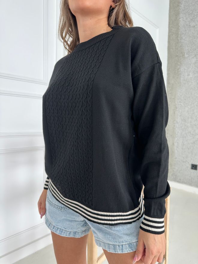 My Fashion Striped Hair Knitted Sweater Wholesale Clothing Casual