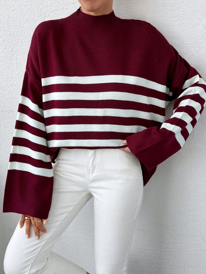 My Fashion سترة بيكيه مخططة ملابس بالجملة غير رسمي