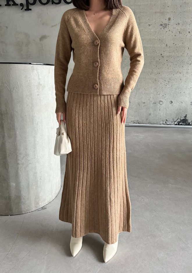 My Fashion Raised Cardigan Set Wholesale Clothing Acrylic