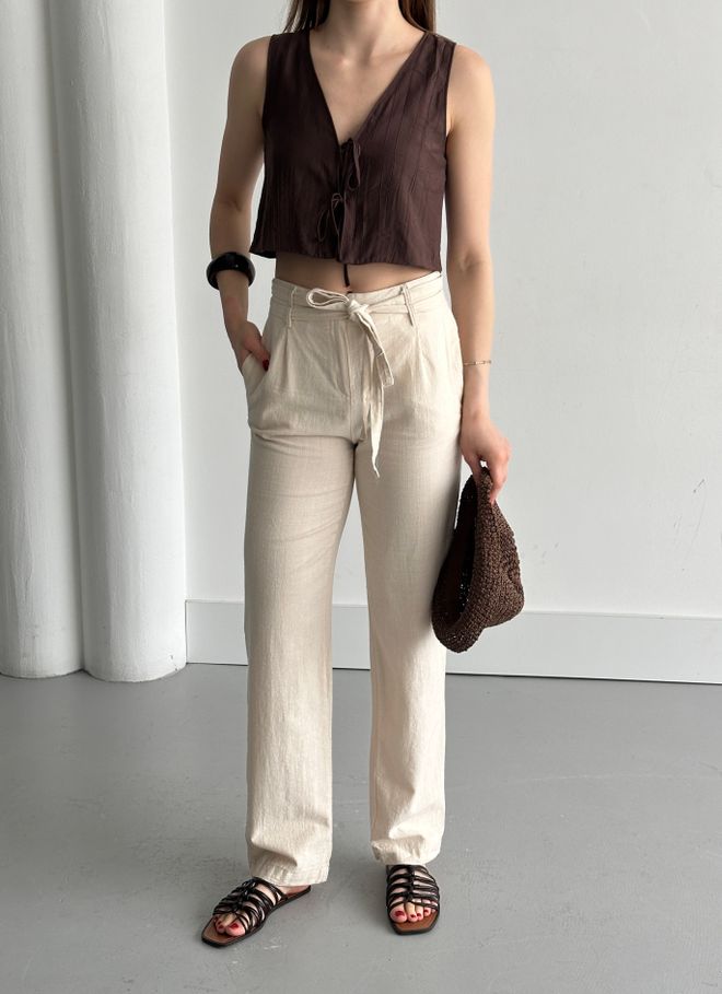 My Fashion Pantalones con cinturón Ropa al por mayor Casual