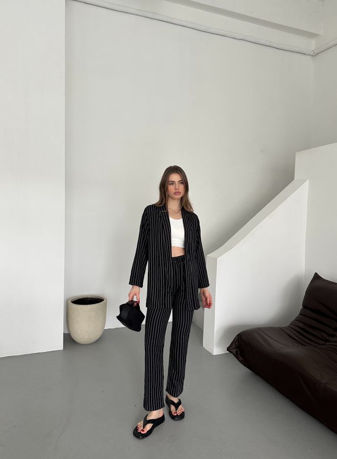 My Fashion Κοστούμι με ριγέ Χονδρικό εμπόριο ενδυμάτων Άνοιξη