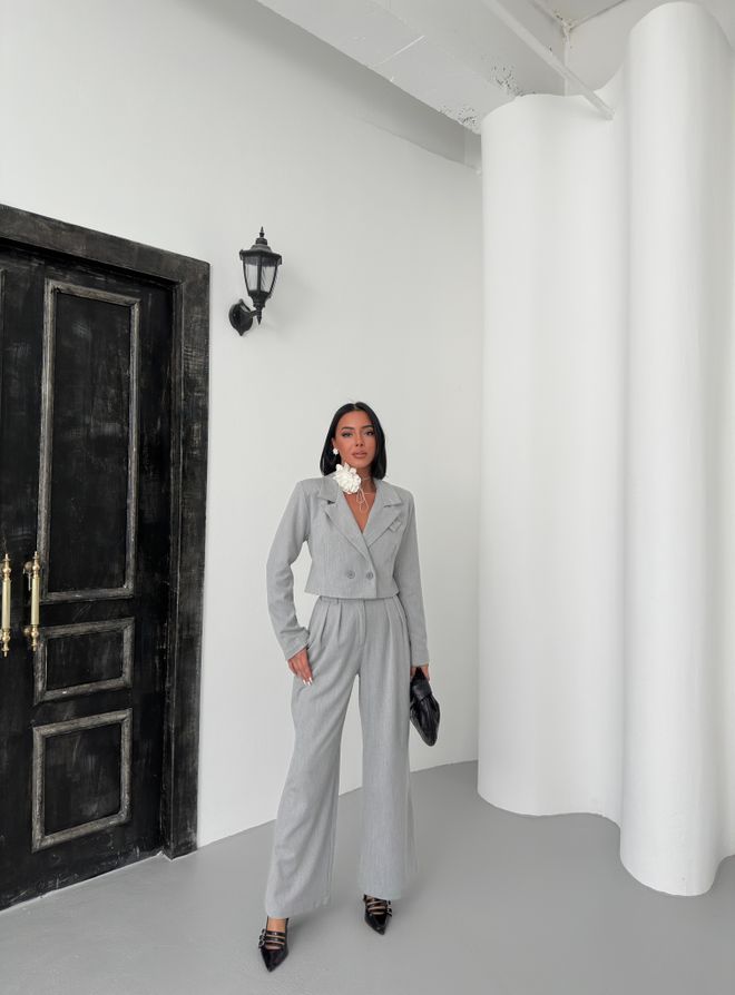 My Fashion Terno Crop Jacket Roupas por atacado Cocktail