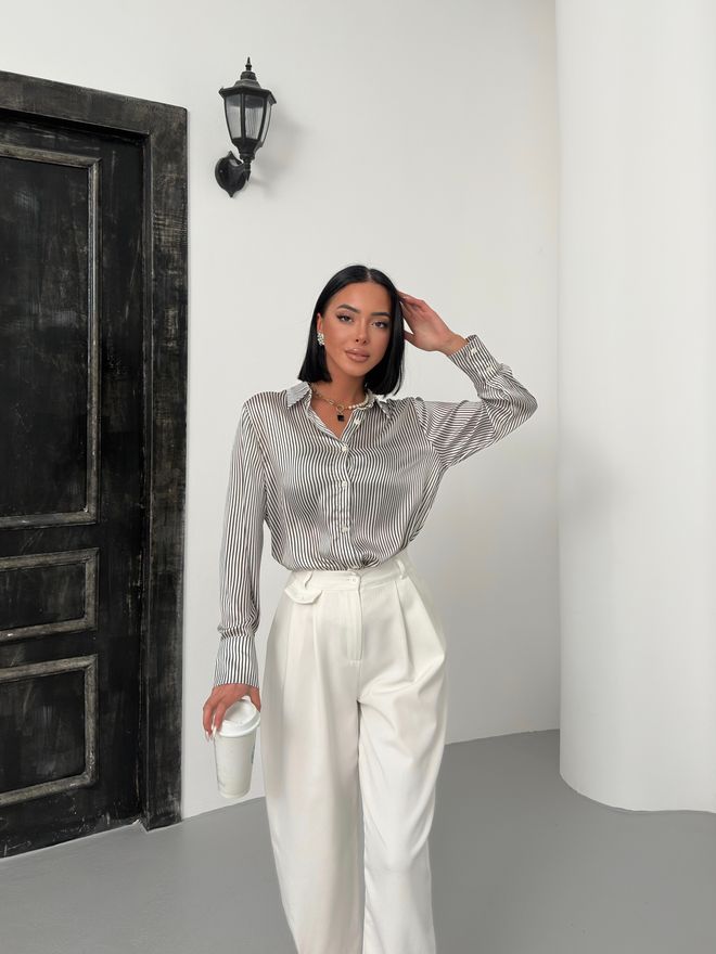 My Fashion Schmales Vertikal Gestreiftes Hemd Großhandelskleidung Formal
