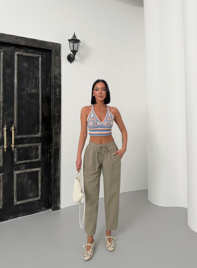 My Fashion Παντελόνι Γκαμπαρντίν Με Τσέπη Χονδρικό εμπόριο ενδυμάτων Casual