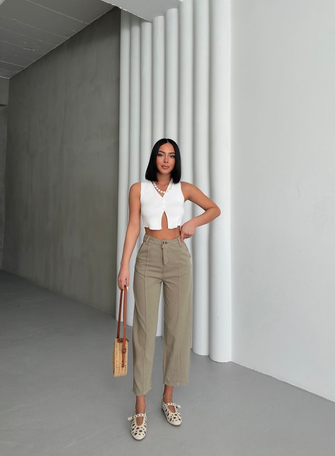 My Fashion Λεπτομερή Παντελόνια Gabardine Χονδρικό εμπόριο ενδυμάτων Casual