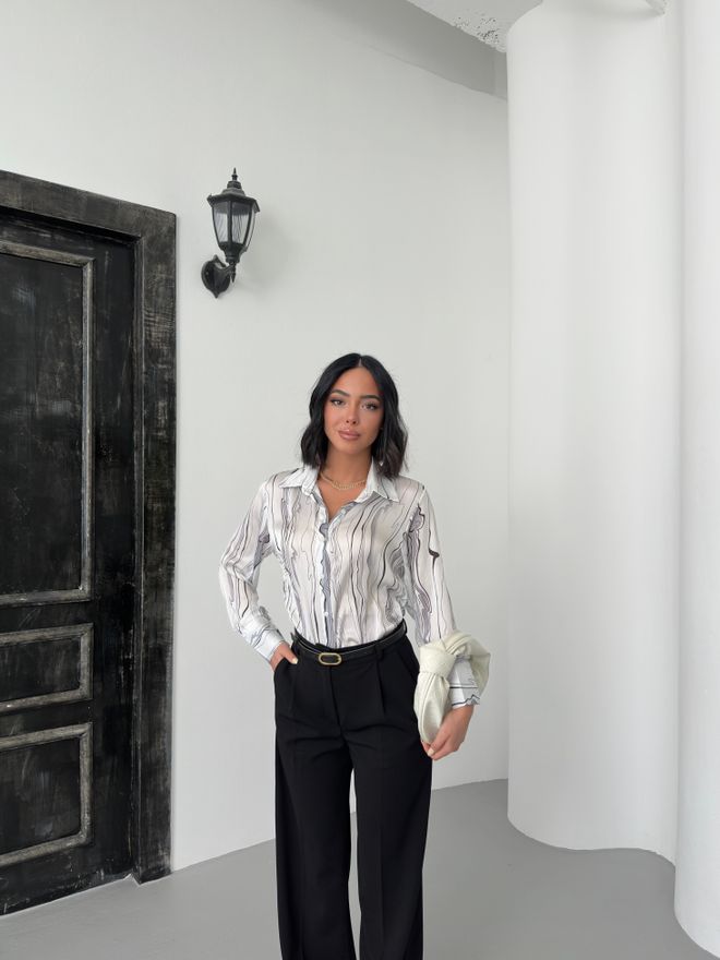 My Fashion Srajca Z Vzorcem Drevesnega Debla Oblačila na debelo Eleganten