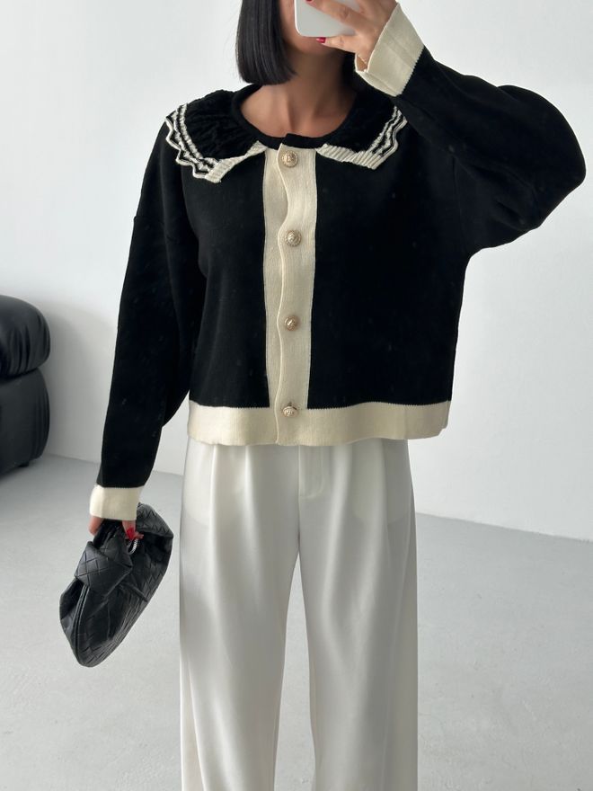 My Fashion Μαύρο Πουλόβερ Με Στρογγυλή Λαιμόκοψη Και Κανονική Εφαρμογή Χονδρικό εμπόριο ενδυμάτων Casual