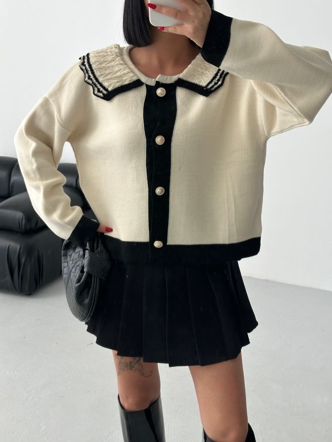 My Fashion Beiger Pullover Mit Rundhalsausschnitt Und Langen Ärmeln Großhandelskleidung Lässig