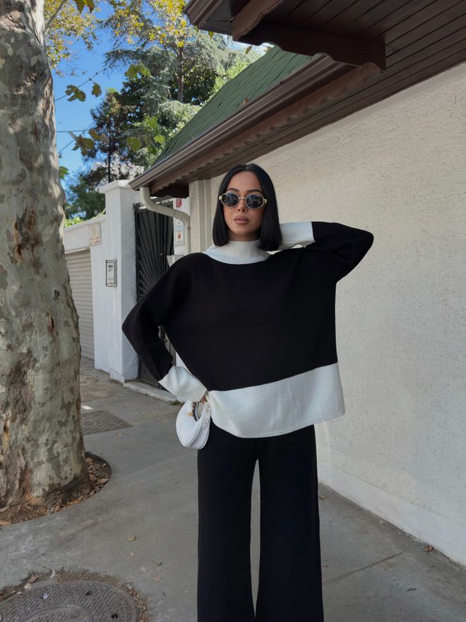 My Fashion Μαύρο Ταγέρ Με Μεγάλη Εφαρμογή Και Ψηλή Λαιμόκοψη Χονδρικό εμπόριο ενδυμάτων Casual