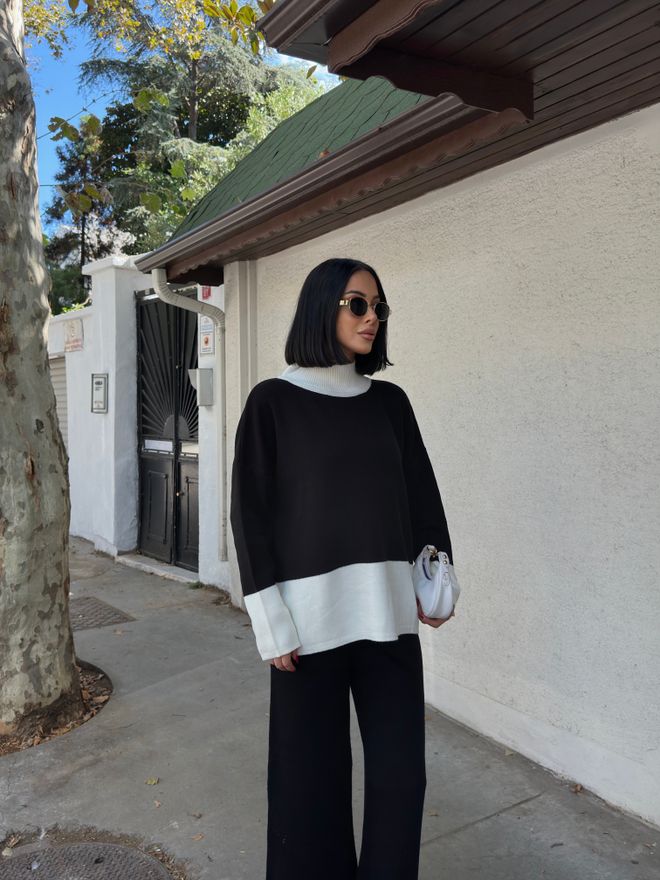 My Fashion Black Oversized Fit Suit With High Neck Wholesale Clothing 1