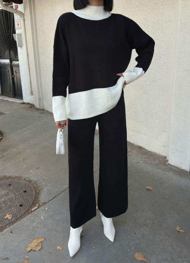 My Fashion Black Oversized Fit Suit With High Neck Wholesale Clothing 5