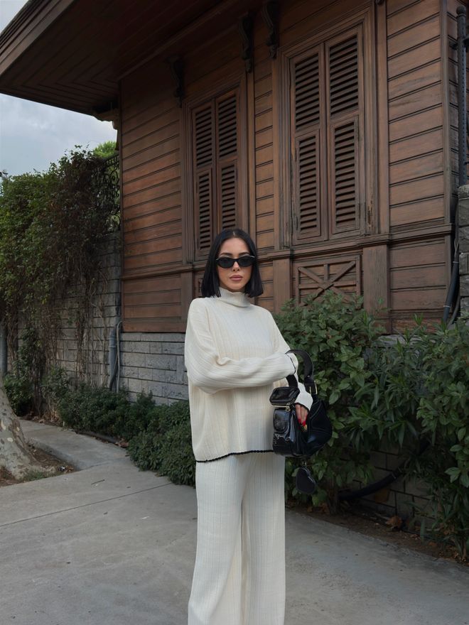 My Fashion Weiß Lässig Eleganter Gestreifter Anzug Großhandelskleidung Modest