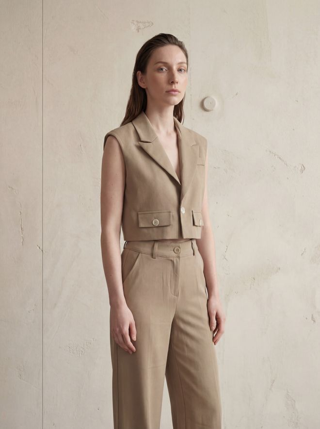 My Fashion Беж Формални Елегантан Винтаге Усев Прслук Велепродаја одеће Неформалан