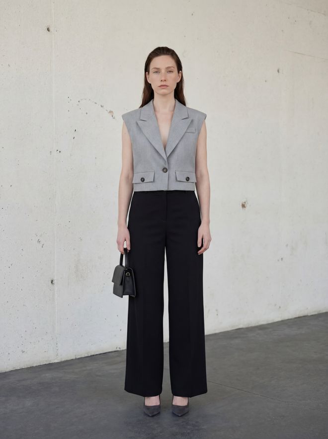 My Fashion Grey Formal Elegant Vintage Vest Wholesale Clothing Cotton