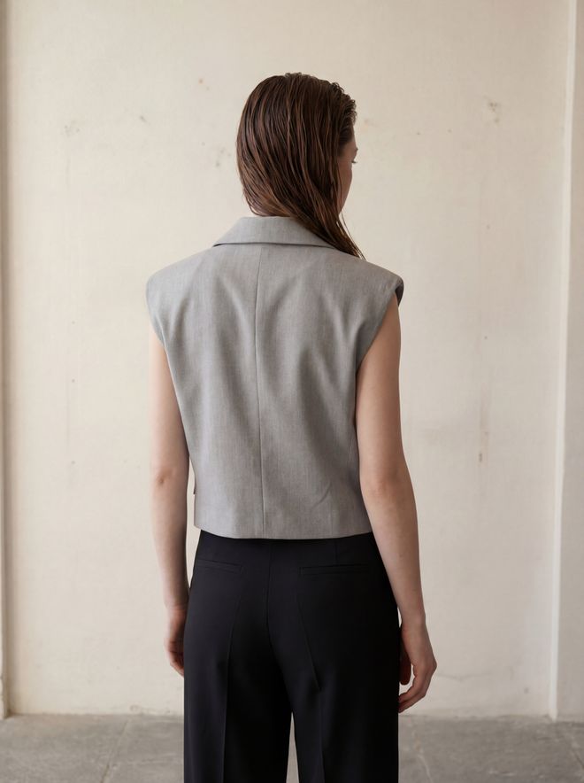 My Fashion Grey Formal Elegant Vintage Vest Wholesale Clothing Spring