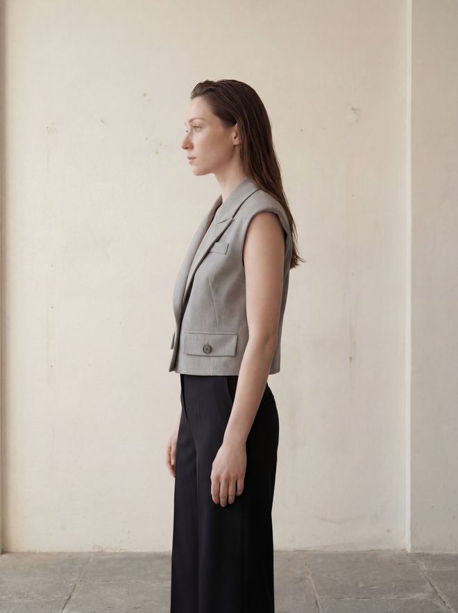 My Fashion Grey Formal Elegant Vintage Vest Wholesale Clothing Sport