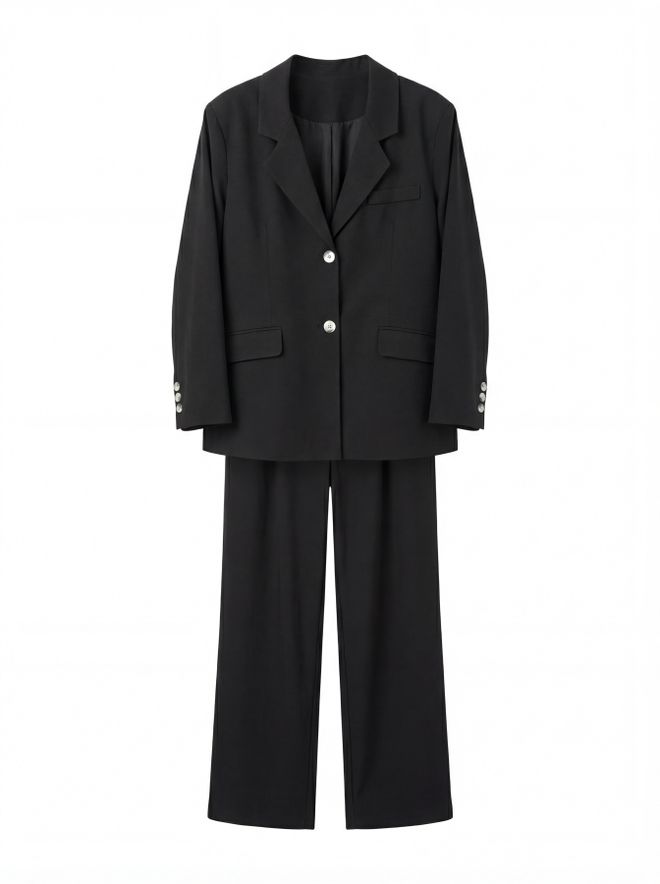 My Fashion Black Formal Single Breasted Blazer Jacket Wholesale Clothing Cotton