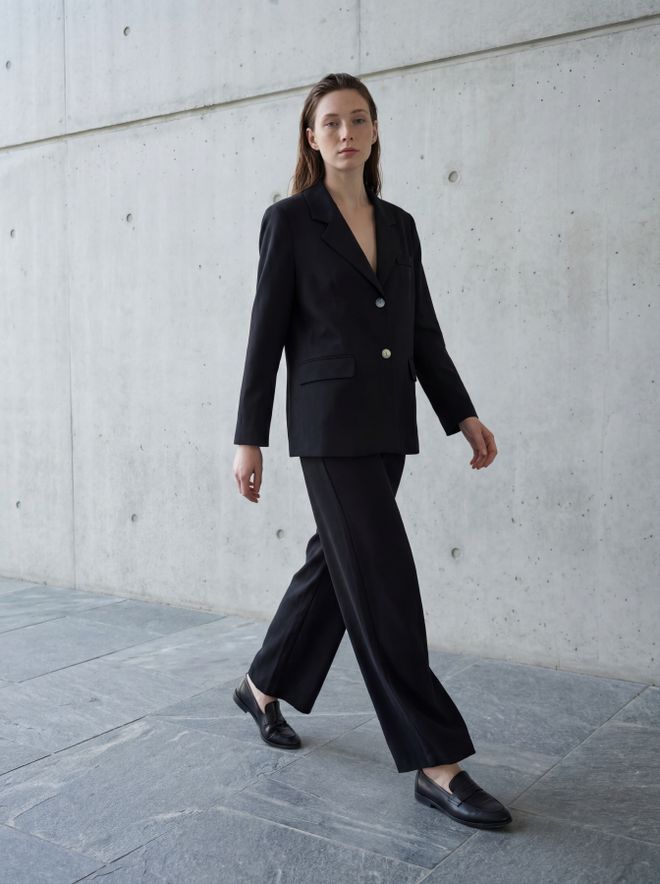 My Fashion Black Formal Single Breasted Blazer Jacket Wholesale Clothing Elegant