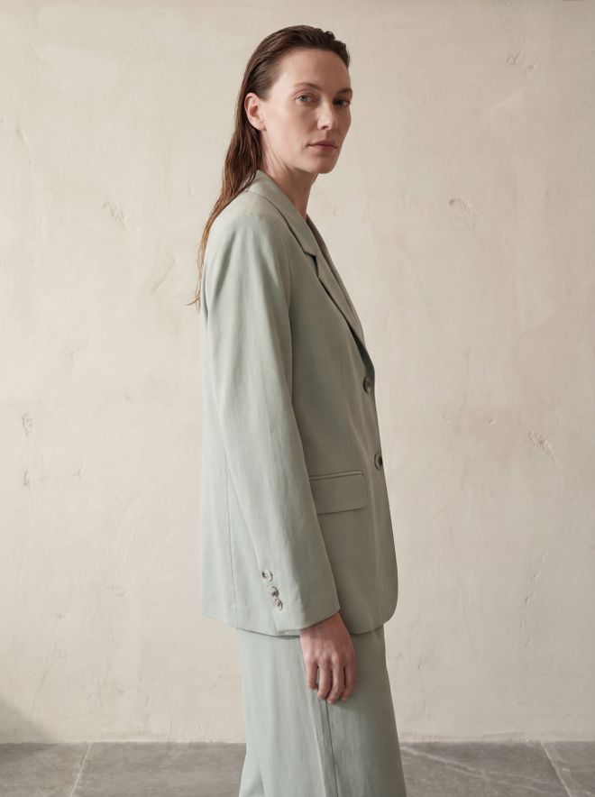 My Fashion Grey Single Breasted Blazer Jacket Wholesale Clothing Cotton