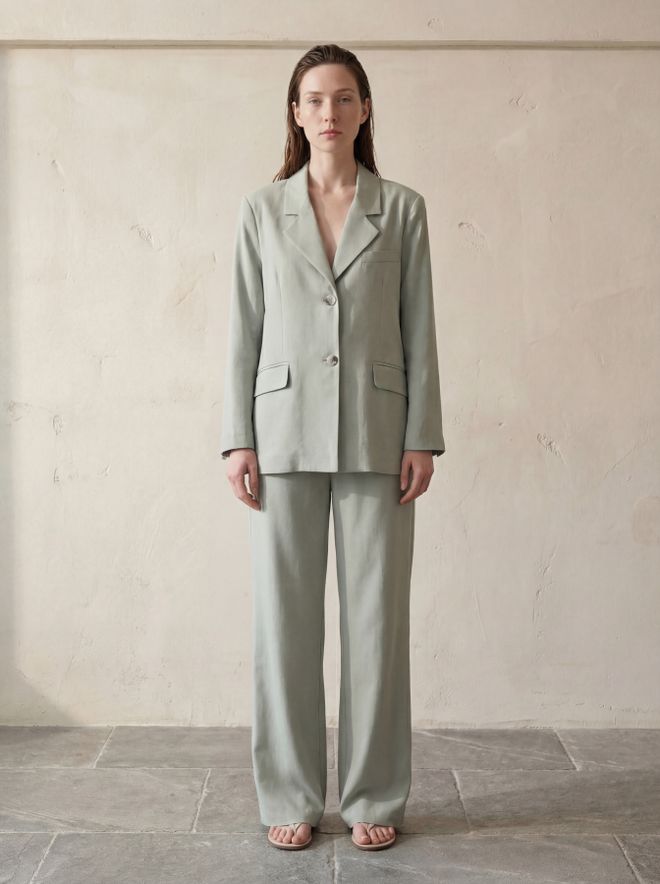 My Fashion Grey Single Breasted Blazer Jacket Wholesale Clothing Spring