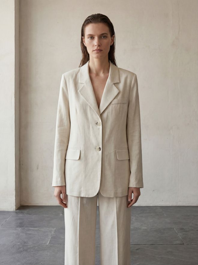 My Fashion Beige Single Breasted Blazer Jacket Wholesale Clothing Spring