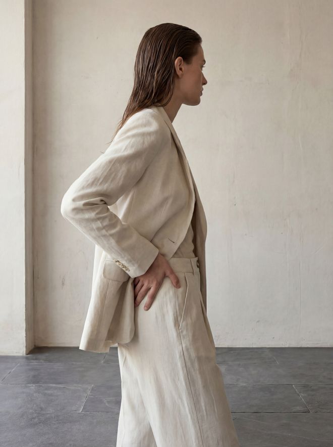 My Fashion Beige Single Breasted Blazer Jacket Wholesale Clothing Elegant