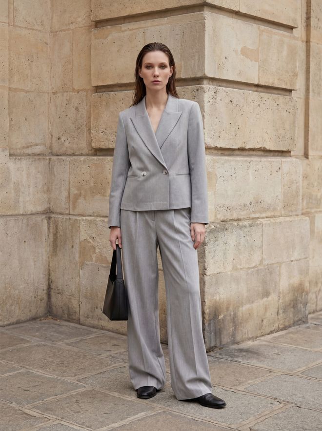 My Fashion Јакна Сива Двоструки Блејзер Велепродаја одеће Неформалан