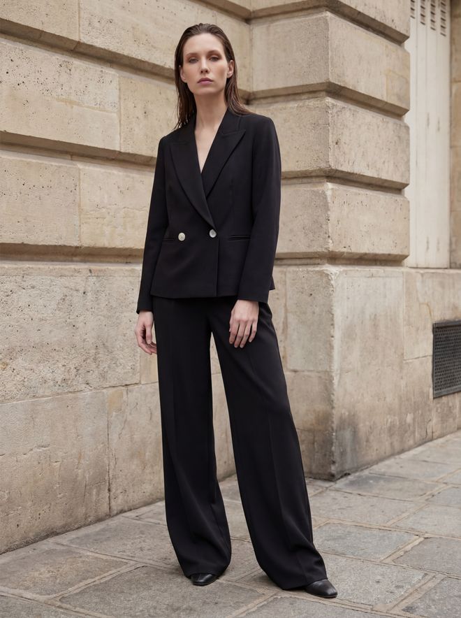 My Fashion Black Double Breasted Blazer Jacket Wholesale Clothing Dating