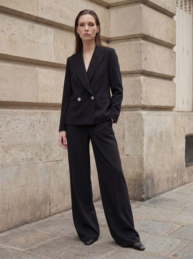 My Fashion Црна Двоструки Блејзер Јакна Велепродаја одеће Неформалан