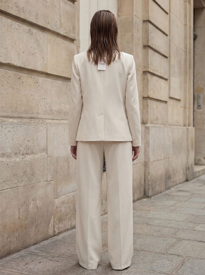 My Fashion Beige Double Breasted Blazer Jacket Wholesale Clothing Modest