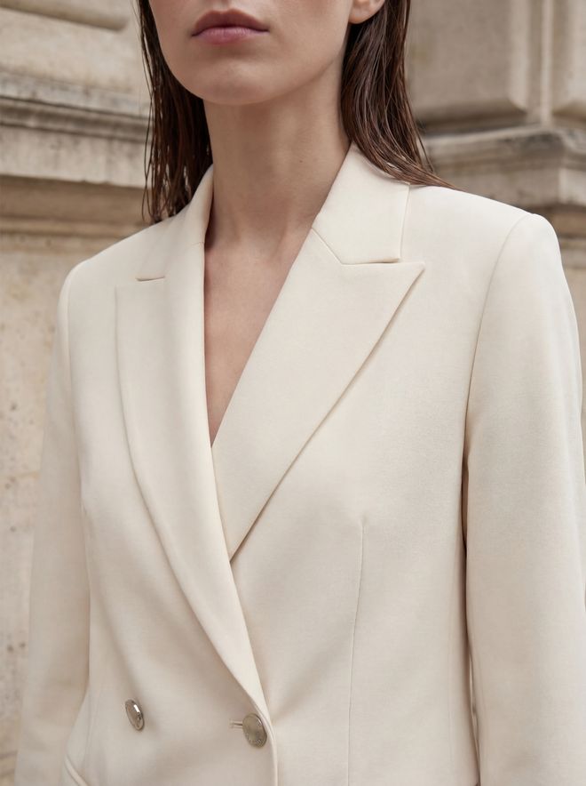 My Fashion Beige Double Breasted Blazer Jacket Wholesale Clothing Dating