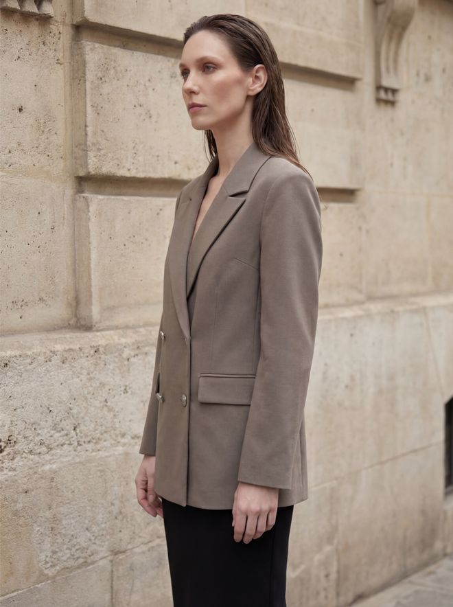 My Fashion Khaki Double Breasted Formal Jacket Wholesale Clothing Cocktail