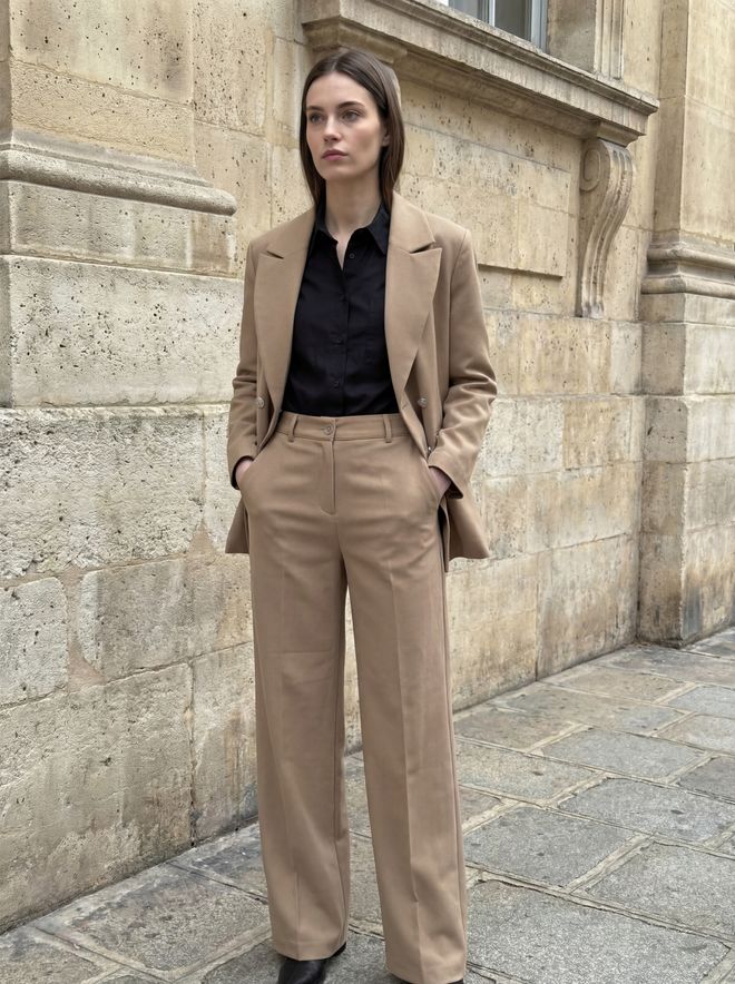 My Fashion Beige Double Breasted Blazer Jacket Wholesale Clothing Spring