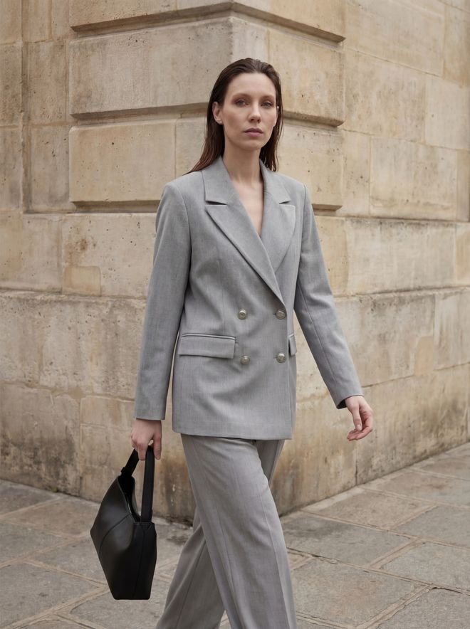 My Fashion Јакна Греи Двоструки Блејзер Велепродаја одеће Неформалан