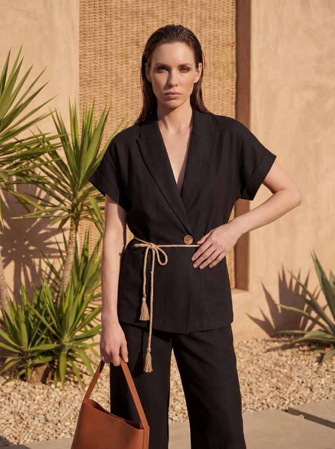 My Fashion Беж Неформалан Елегантан Скроман Комплет С Замотаном Миди Суком Велепродаја одеће Неформалан